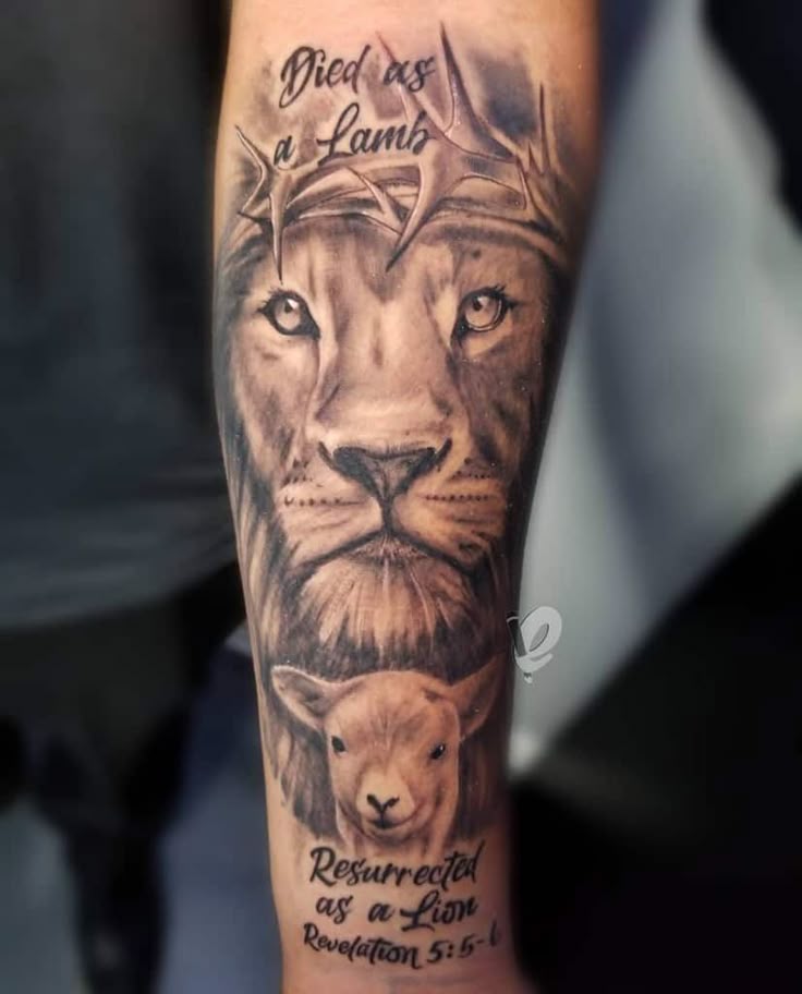 Lion and Lamb Tattoo Design Ideas