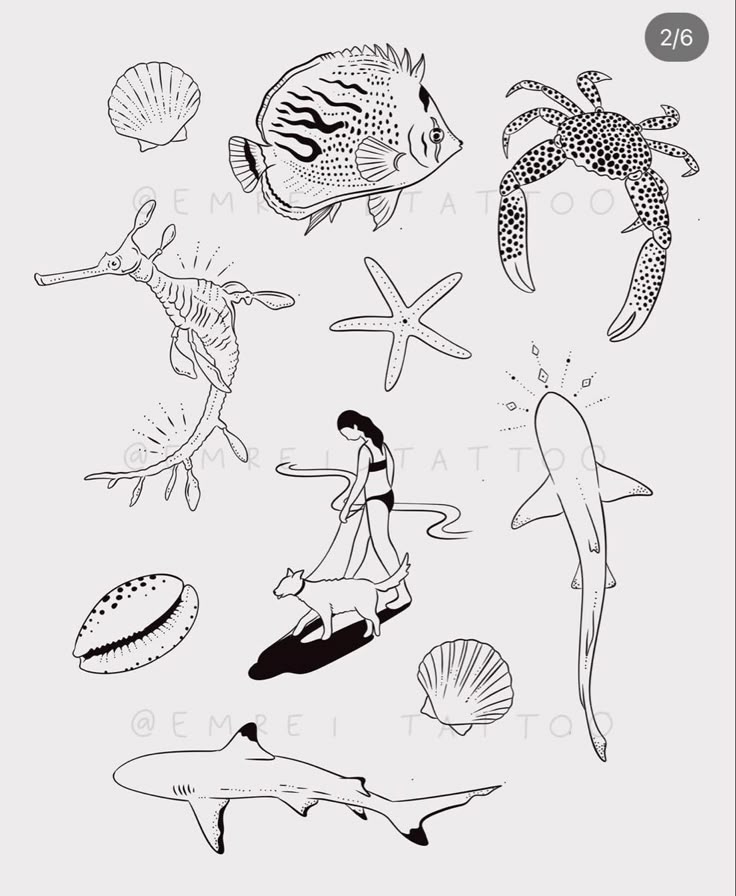 Ocean Themed Small Girly Tattoos
