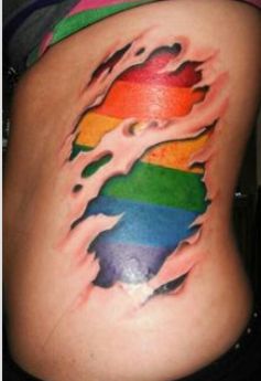 Gay flag tattoo