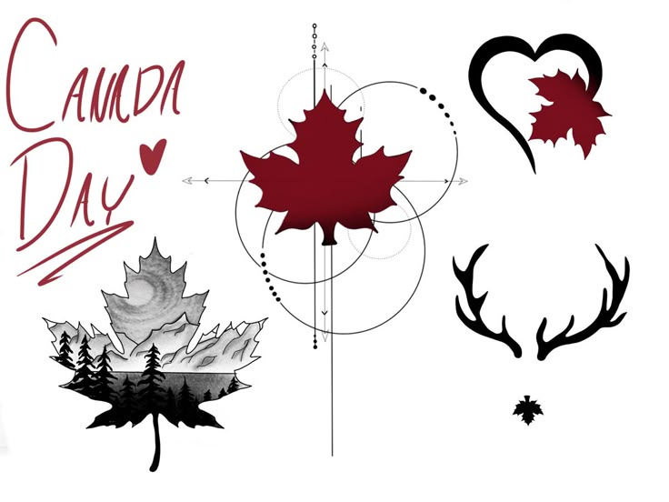 Canada Day Pride Canadian Flash Tattoo Ideas Tattoos Maple Leaf Moose  Country Eh