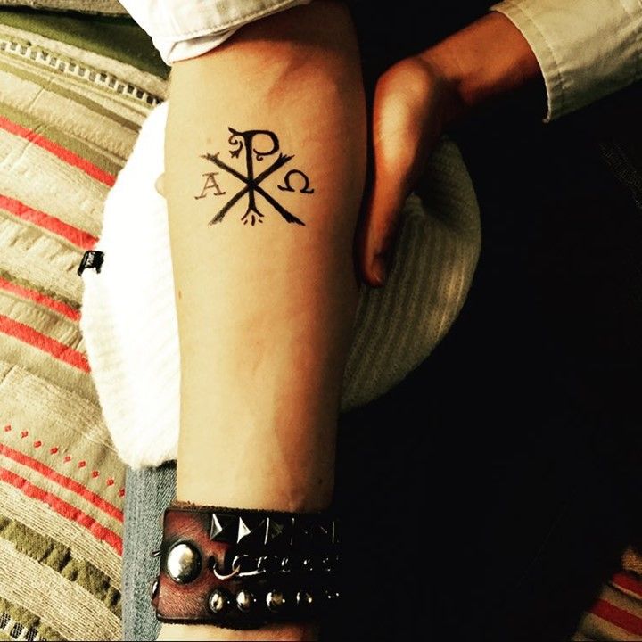 51+ Chi Rho Tattoo Designs And Meanings [2024] | Spiritustattoo.com |  Christian tattoos, Catholic