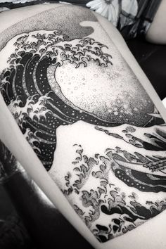 Great Wave tattoo by Christopher Carter