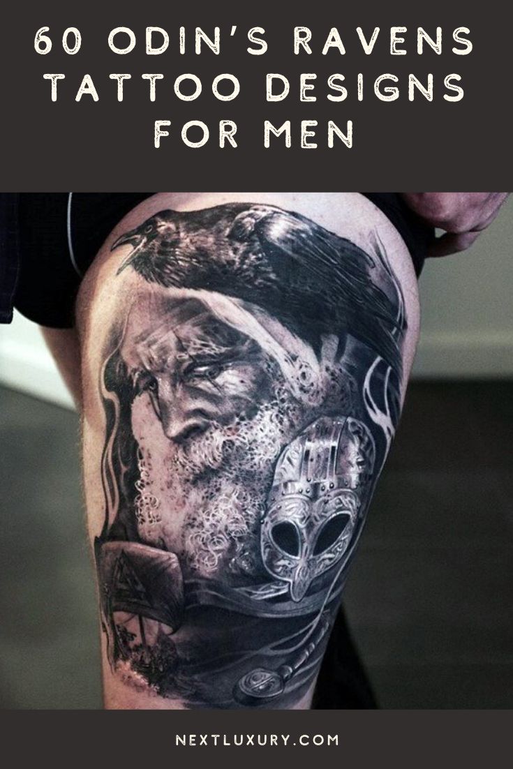60 Odin's Ravens Tattoo Designs For Men - Huginn and Muninn Ideas