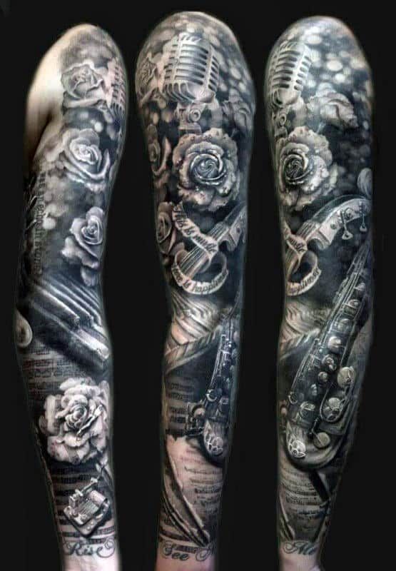 60 Music Sleeve Tattoos for Men