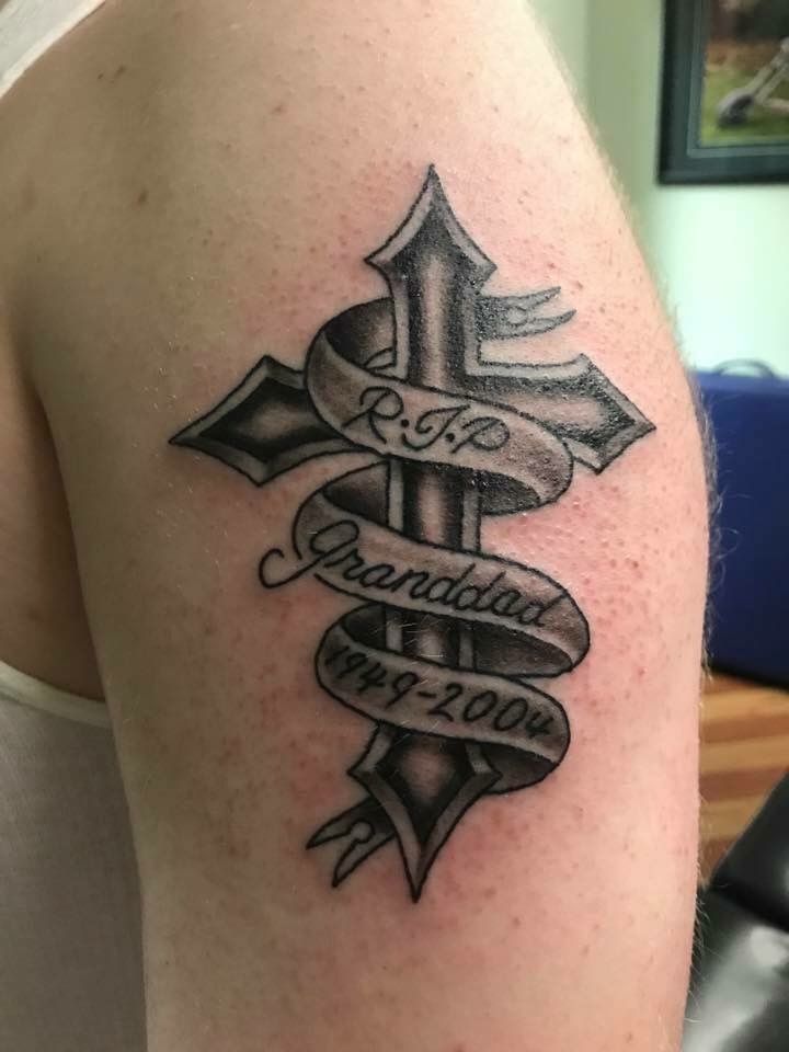 A Rest In Peace cross for my grandfather, Barry.