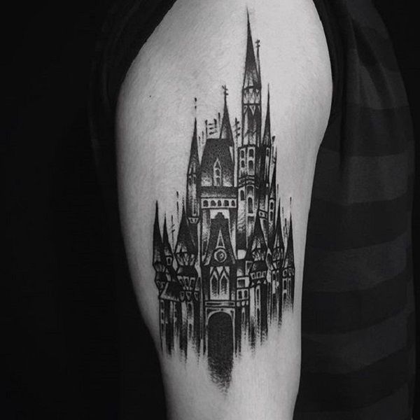Shaded Black Castle. This castle formed as a result of the awesome  creativity is Black in