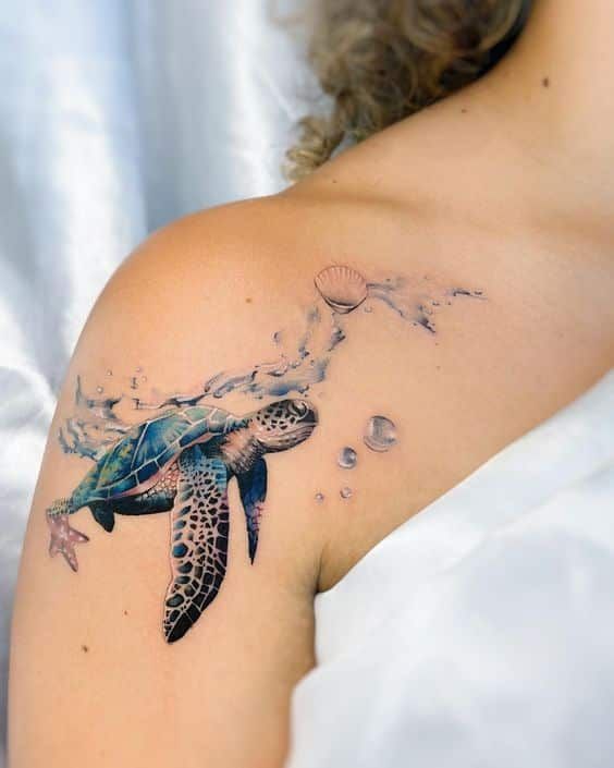 91+ Sea Turtle Tattoos That Will Ride the Wave to Your Soul - TheFab20s