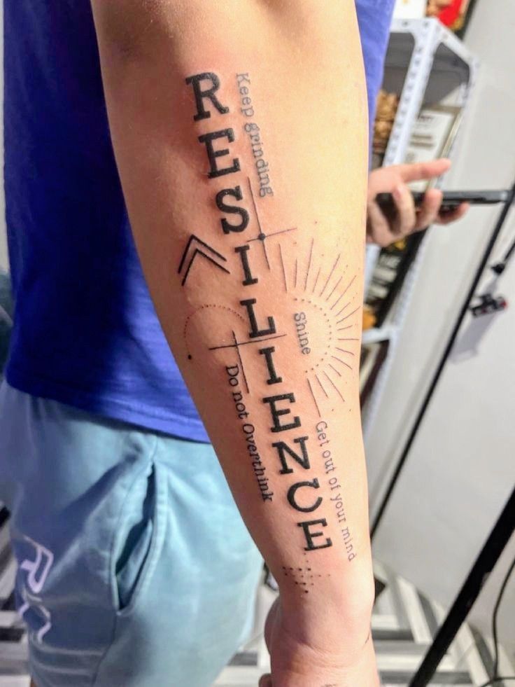 Pin by Leticia Woolsey on Ink in 2025 | Simple tattoos for guys, Resilience tattoo, Arm tattoos for guys