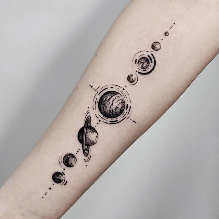 32 Fascinating Solar System Tattoo Designs - TattooBloq