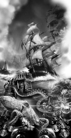 pirate tattoo, sleeve tattoos, pirates