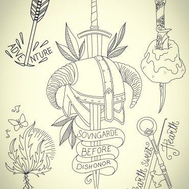 Skyrim Tattoo Designs 50 Skyrim Tattoo Designs For Men | Skyrim tattoo,  Gaming tattoo, Geek tattoo