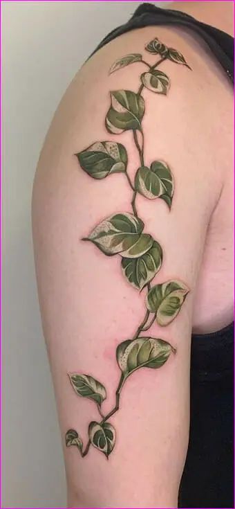41 Pothos Tattoos- A Tribute to the Heartwarming Purity of Houseplants