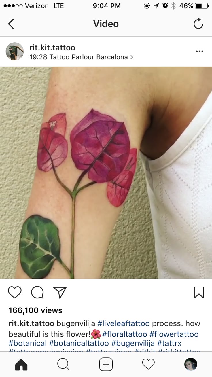 bougainvillea tattoo #ink #floraltattoos | Floral tattoo sleeve, Floral  tattoo, Flower tattoo