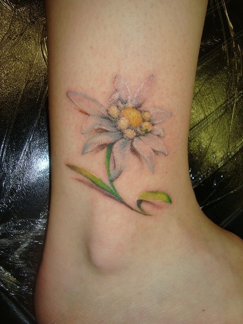 watercolor flower tattoos | Edelweiss Tattoo