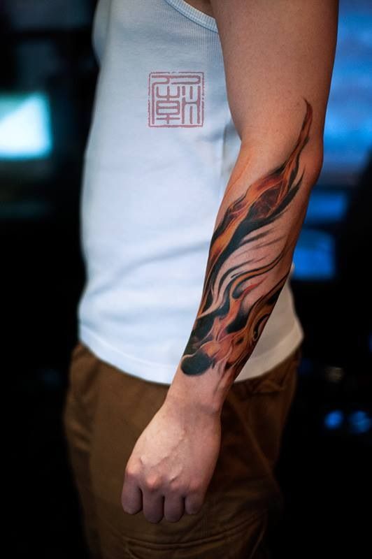 Flames tattoo