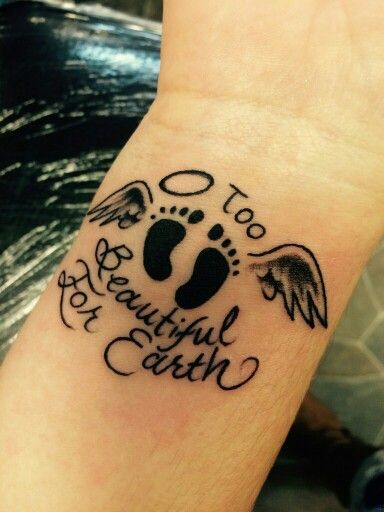 Miscarried my angel at 10 weeks. My first tattoo in memory of my sweet  Christian!! Until we meet again in Heaven!