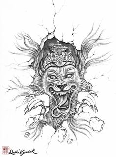 Discover 7 Hanuman Tattoo Ideas and Shri Hanuman Ideas | durga tiger tattoo,  lord narasimha tattoo, ravana king tattoo and more