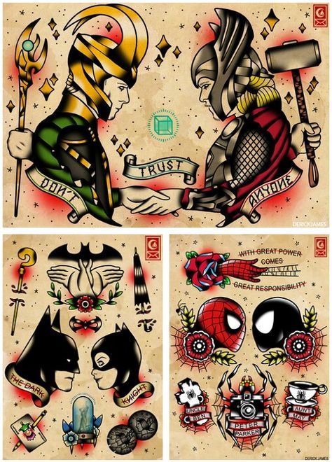 TATTOOS: Superhero Tattoo Inspiration by Derick James