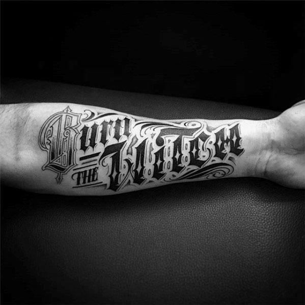 60 Cool Typography Tattoos for Men