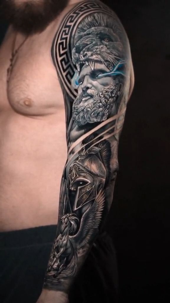 Realistic Pegasus Tattoo in Black and Grey Ink | Greek Mythology Inspired