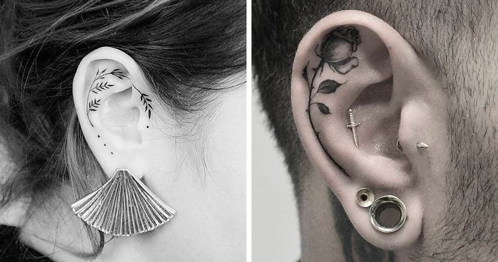 45 Ear Tattoo Ideas For Your Next Ink