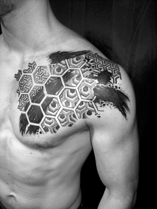 80 Honeycomb Tattoo Designs for Men