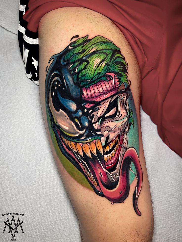 Venom/Joker tattoo