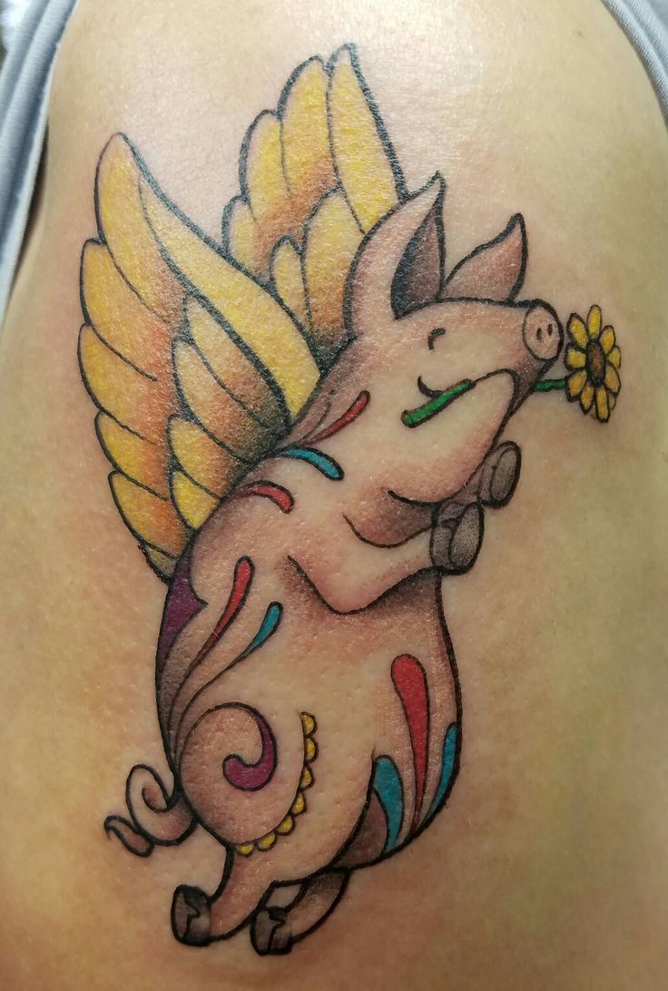 Flying Pig Tattoo