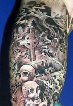 9 Graveyard tattoo ideas | graveyard tattoo, sleeve tattoos, graveyard