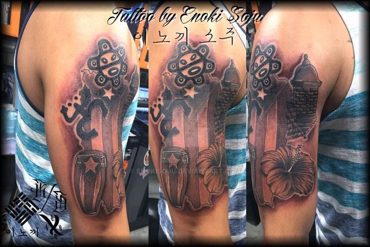 Puerto Rican Pride Tattoo by Enoki Soju by enokisoju on DeviantArt | Tattoos,  Taino tattoos, Pride