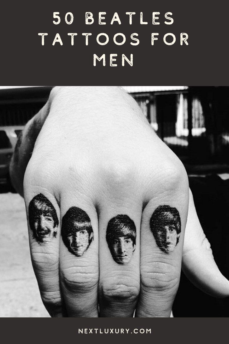 50 Beatles Tattoos For Men - English Rock Band Design Ideas