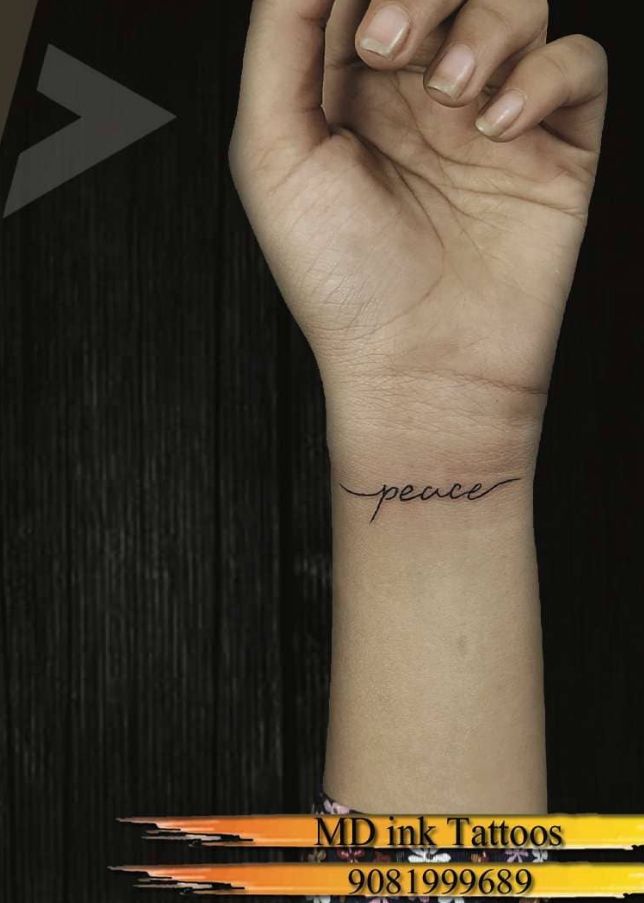 Stylish Peace Word Tattoo: 81 Impressive and Alleviating Peace Wrist Tattoo  Designs &#8211; Ink...