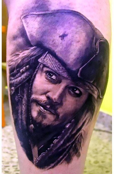 Jack Sparrow Portrait Tattoo Idea