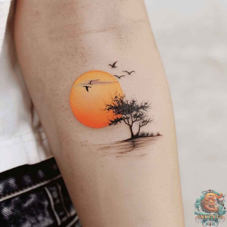 Sunset Tattoos: 95 Stunning Designs