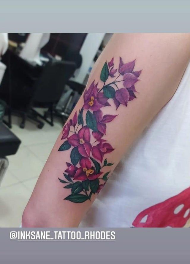My bougainvillea done at Inksane Tattoo Rhodes