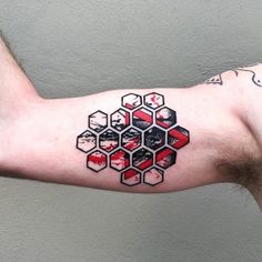 Discover 8 Hexagon Tattoos and Honeycomb Tattoo Ideas | dopamine serotonin  tattoo, trash polka tattoo designs for men, geometric bee tattoo honeycomb  and more
