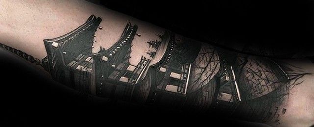 60 Pagoda Tattoo Designs for Men