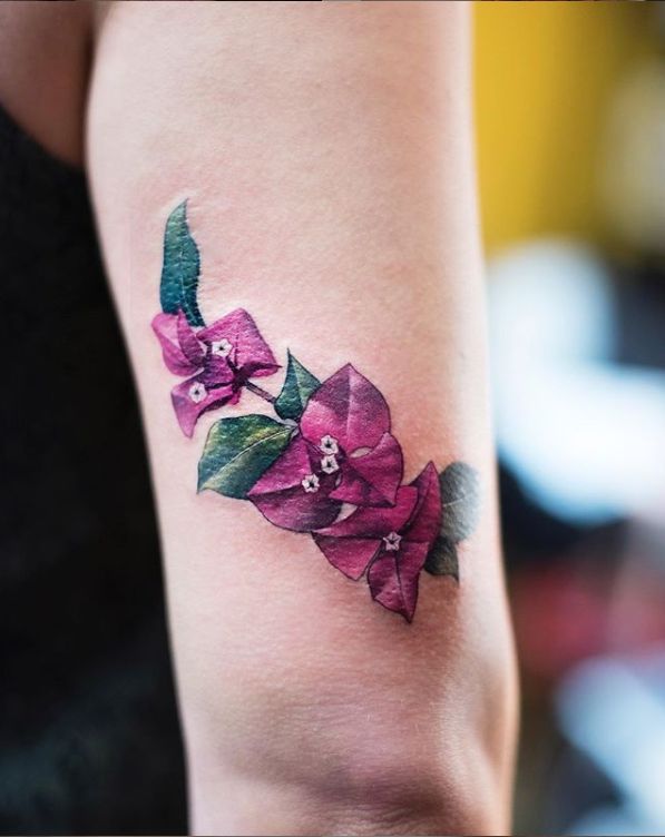 Bougainvillea tattoo #Bougainvillea #colortattoo | Picture tattoos, Tattoo  styles, Tattoos