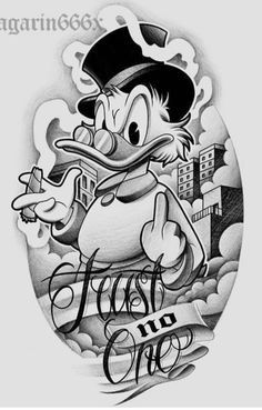 Donald Duck Outline Tattoo