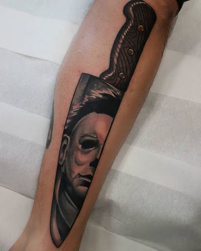 Pin by CHELSEA ✨ on TATTOOS ✨ in 2025 | Michael myers tattoo, Stomach  tattoos women, Movie tattoos