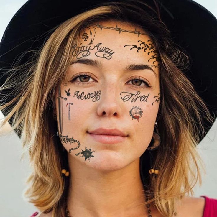 Post Malone Face Tattoos Set (11 tattoos)
