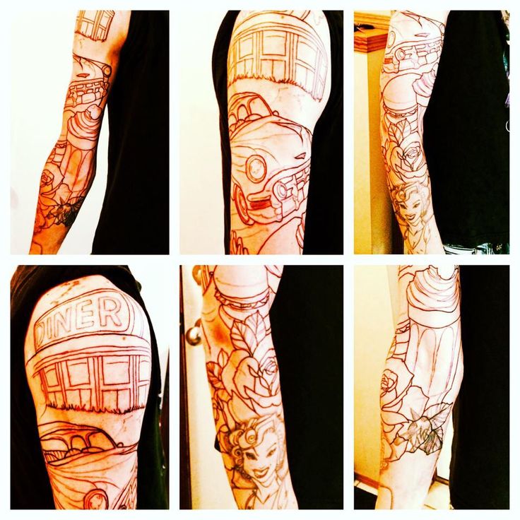 1950's theme sleeve in the making..