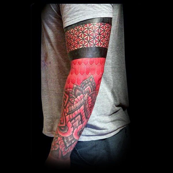 70 Red Ink Tattoo Designs for Men