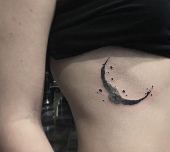 Watercolor+Black+Ink+Moon+Tattoo+by+Luvinroll