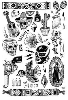 Discover 10 Travel Tattoo and Mexico Tattoo Ideas | taco tattoos, colorful  architecture symbols, black and white mexican icons and more