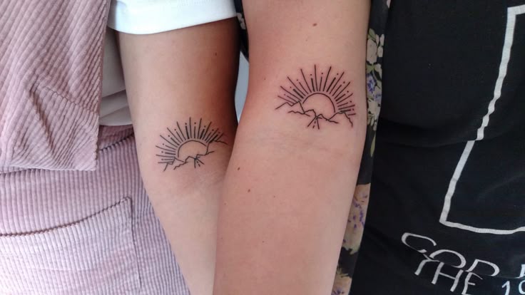 Sunset tattoo | Sunset tattoos, Tattoos, Small matching tattoos