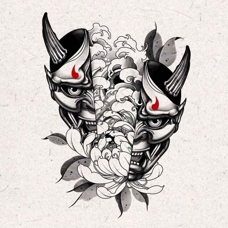 190+ Oni Mask Tattoo Designs with Meaning(2024)