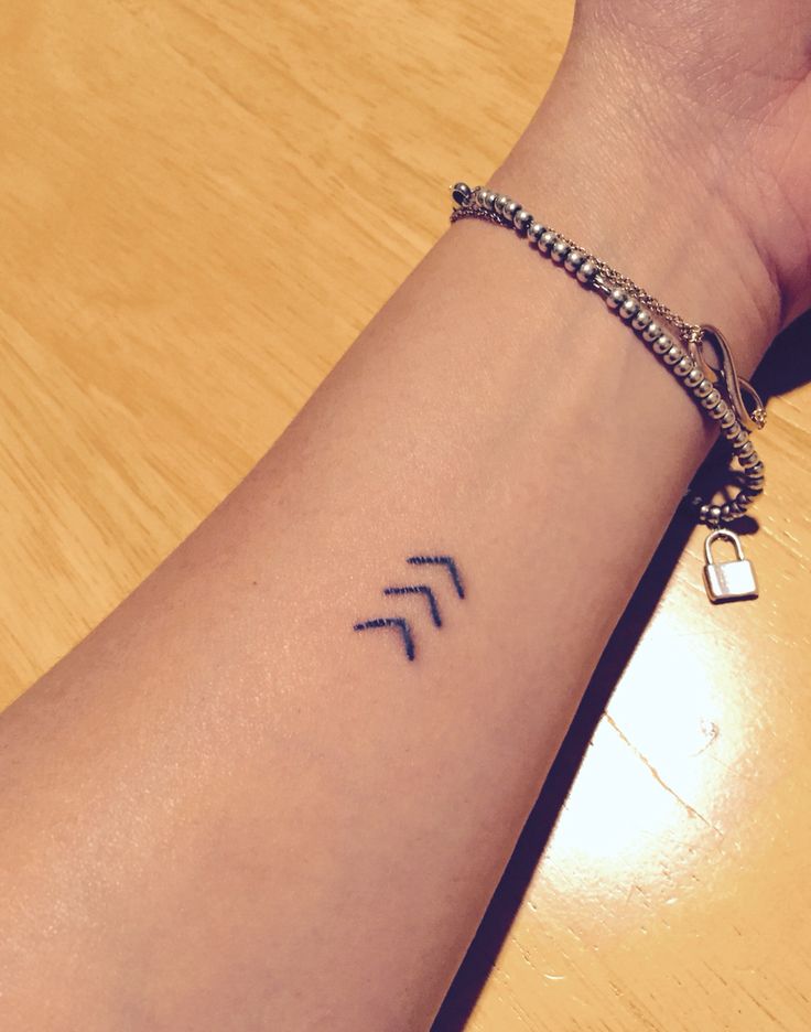 Forearm tattoo - Viking means 'moving forward' and to represent my husband, me and our baby boy whom we lost at 22.5 weeks.