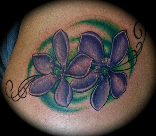 Lignum Vitae tattoo - Jamaica flower
