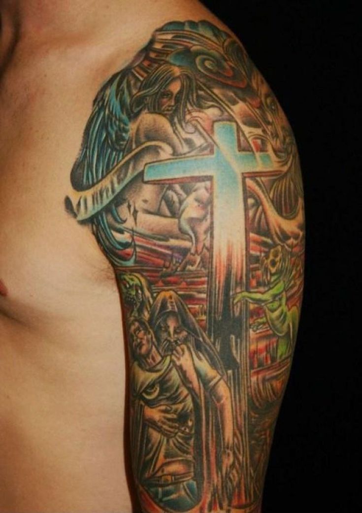 religious half sleeve tattoo designs